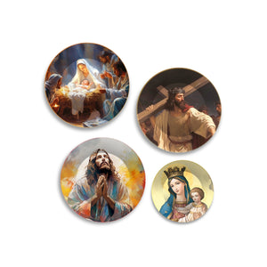 Jesus Christ Premium Wall Plates Painting Set of Four