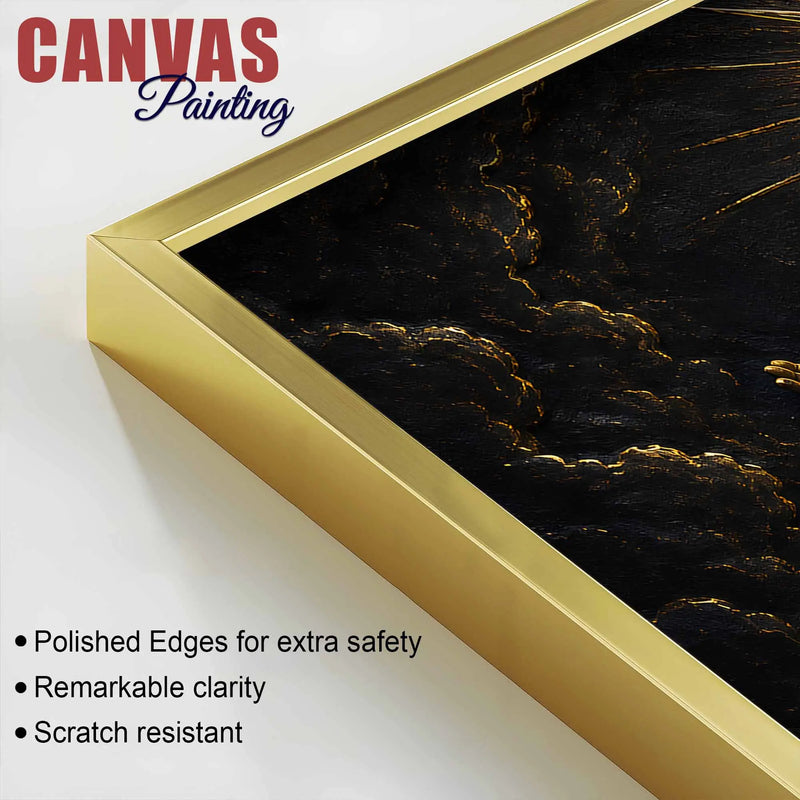 Jesus Christ with Golden Halo Metallic Look 3D Canvas Wall Painting