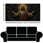 Jesus Christ with Golden Halo Metallic Look 3D Canvas Wall Painting