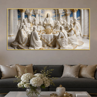 Jesus Christ with Twelve Disciples Last Supper 3D Canvas Wall Painting