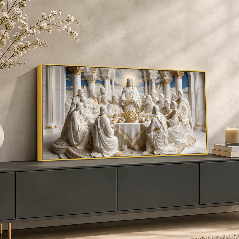 Jesus Christ with Twelve Disciples Last Supper 3D Canvas Wall Painting
