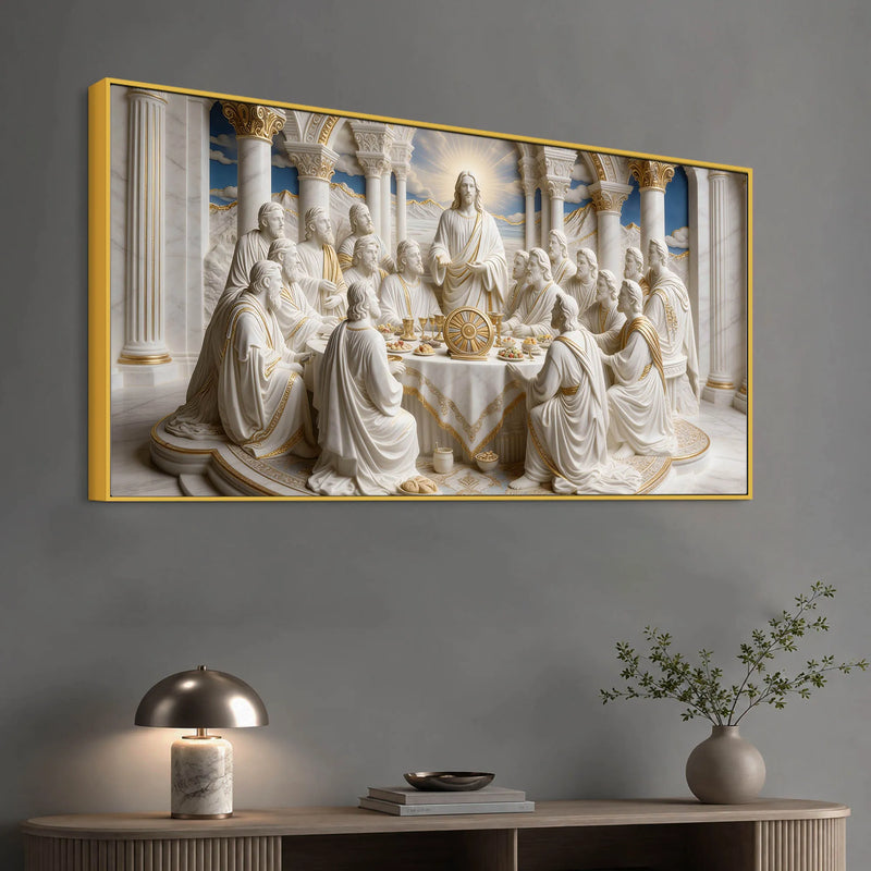 Jesus Christ with Twelve Disciples Last Supper 3D Canvas Wall Painting