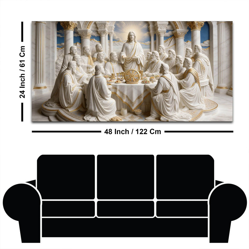 Jesus Christ with Twelve Disciples Last Supper 3D Canvas Wall Painting