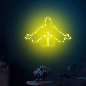 Jesus Saves Crosses Church Neon Sign LED Light