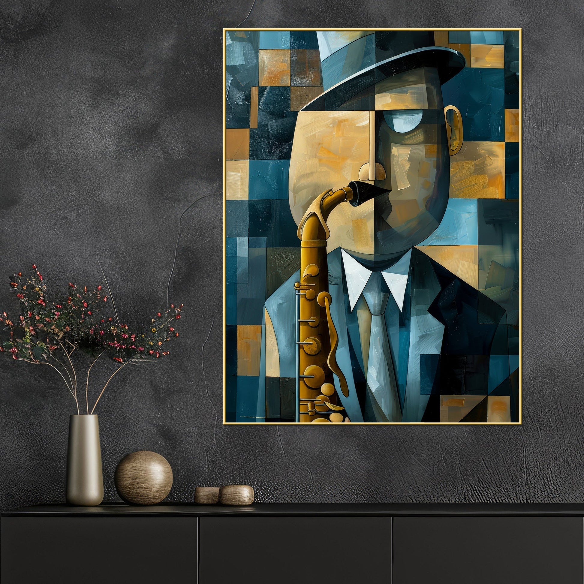 John William With His Magical Saxophone Cotton Canvas Wall Painting