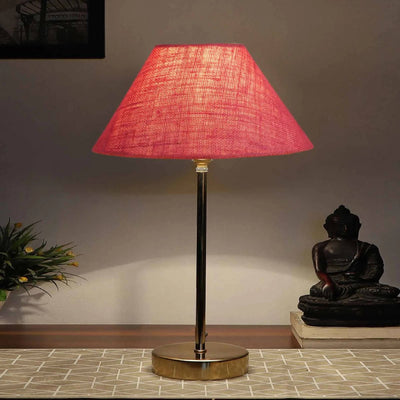 jute-shade-textured-pink-color-table-lamp-with-golden-metal-finish