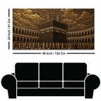 Kaaba Sharif Makkah Golden Metallic Look 3D Canvas Wall Painting