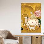 Kamdhenu Gau Mata Canvas Painting | Spiritual Home Decor