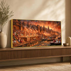 Kashi Ganga Aarti Spiritual Canvas Painting
