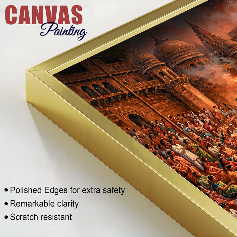 Kashi Ganga Aarti Spiritual Canvas Painting