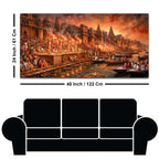Kashi Ganga Aarti Spiritual Canvas Painting