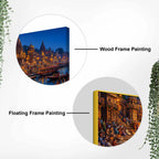 Kashi Ghat Devotional Scene Canvas Wall Art Painting for Home Decor