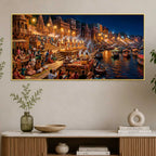 Kashi Ghat Wall Canvas Painting for Home Decor