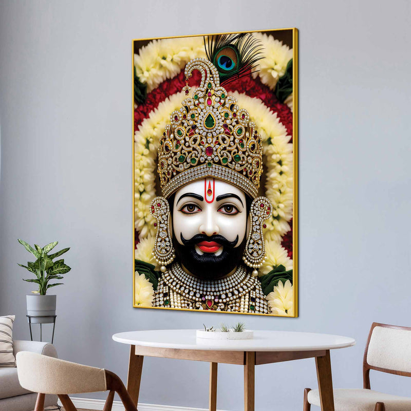 Khatu Shyam Ji Devotional Canvas Wall Painting | Pooja Room Home Decor