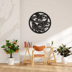 Koi Pond Harmony Design Metal Wall Art Decor