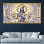 Krishna Divine Aura Crystal Glass Painting for Home Decoration