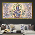 Krishna Divine Aura Crystal Glass Painting for Home Decoration