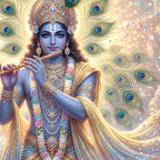 Krishna Divine Aura Crystal Glass Painting for Home Decoration