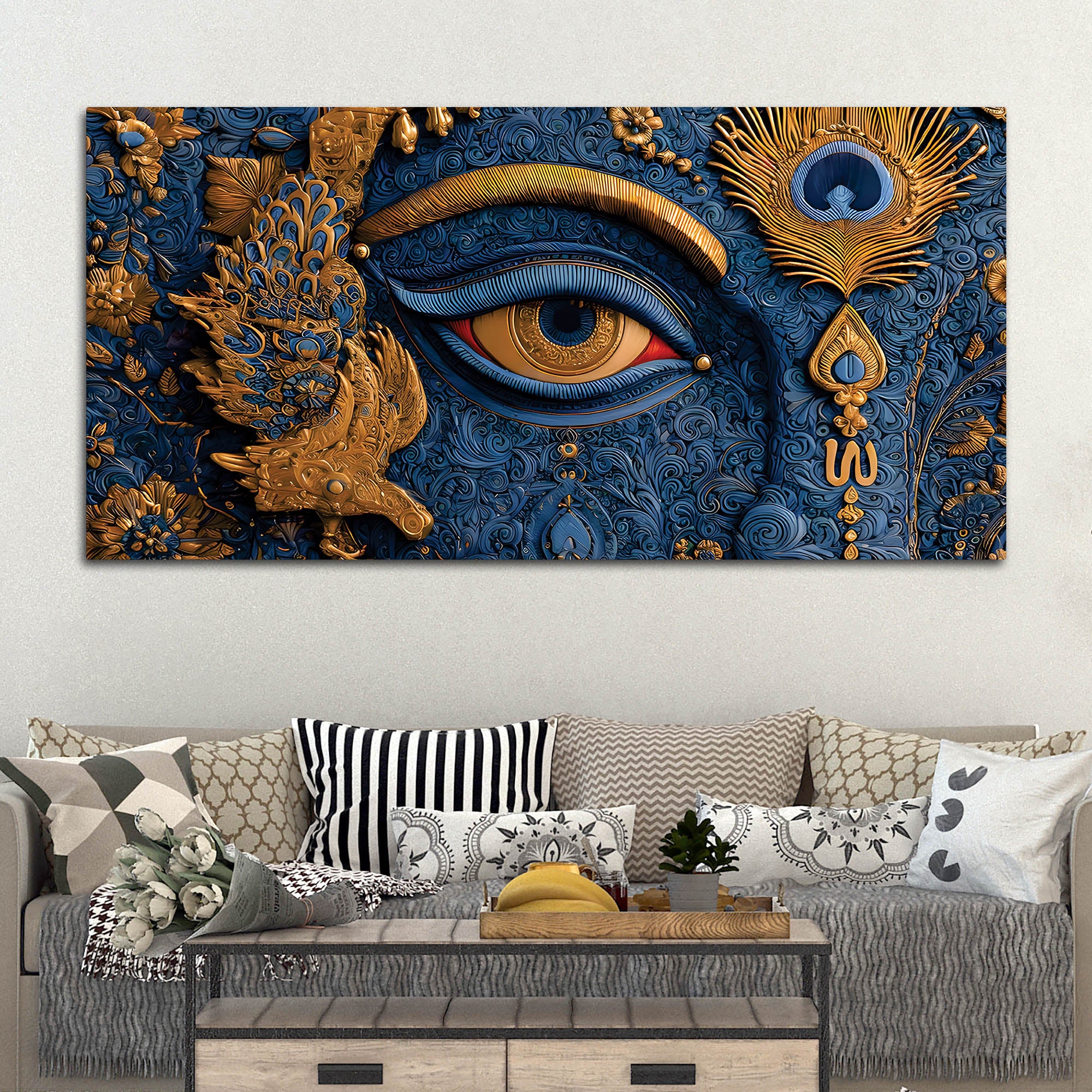 Krishna Divine Eye Spiritual Painting for Decoration