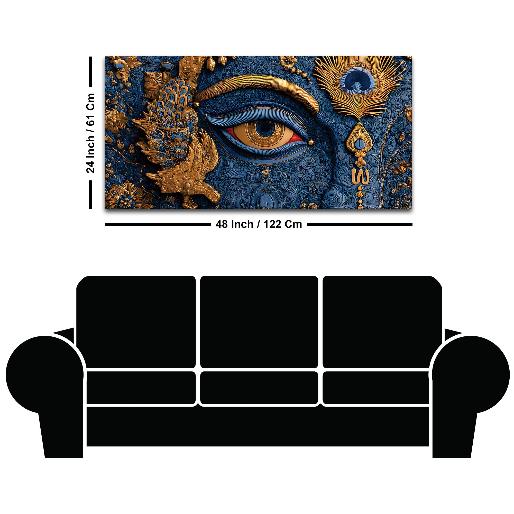 Krishna Divine Eye Spiritual Painting for Decoration