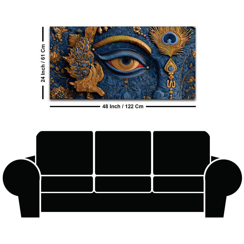 Krishna Divine Eye Spiritual Painting for Decoration