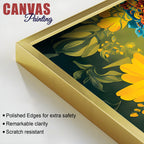 Krishna Divine Face with Flowers Wall Painting