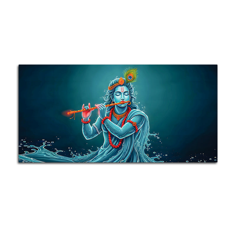 Krishna Flute Elegant Canvas Wall Painting for Wall Decoration