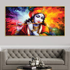 Krishna Flute Vibrant Color Wall Painting