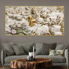 Krishna Gopal in Vrindavan with cows 3D Canvas Wall Painting