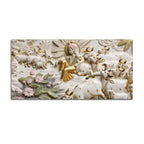 Krishna Gopal in Vrindavan with cows 3D Canvas Wall Painting