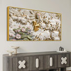 Krishna Gopal in Vrindavan with cows 3D Canvas Wall Painting