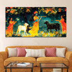 Krishna Gopi Devotional Painting