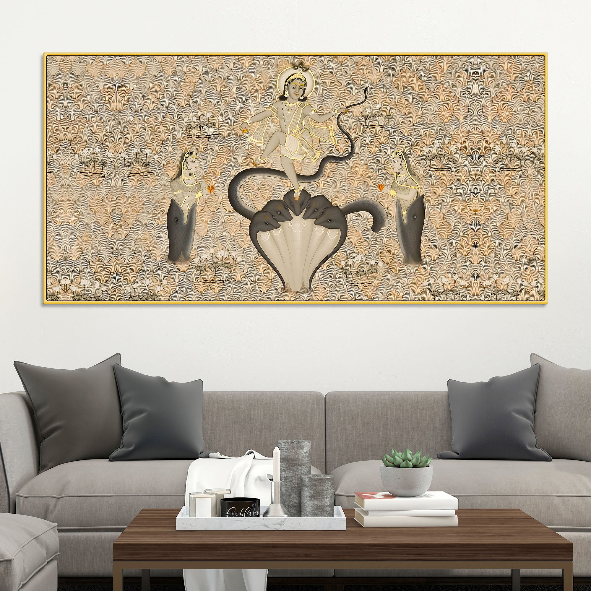 Krishna Kaliya Naag Leela Canvas Wall Painting – Lord Krishna Art