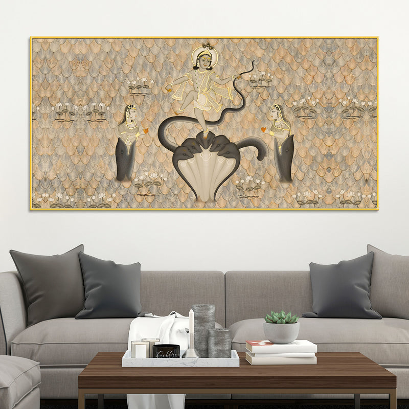 Krishna Kaliya Naag Leela Canvas Wall Painting – Lord Krishna Art