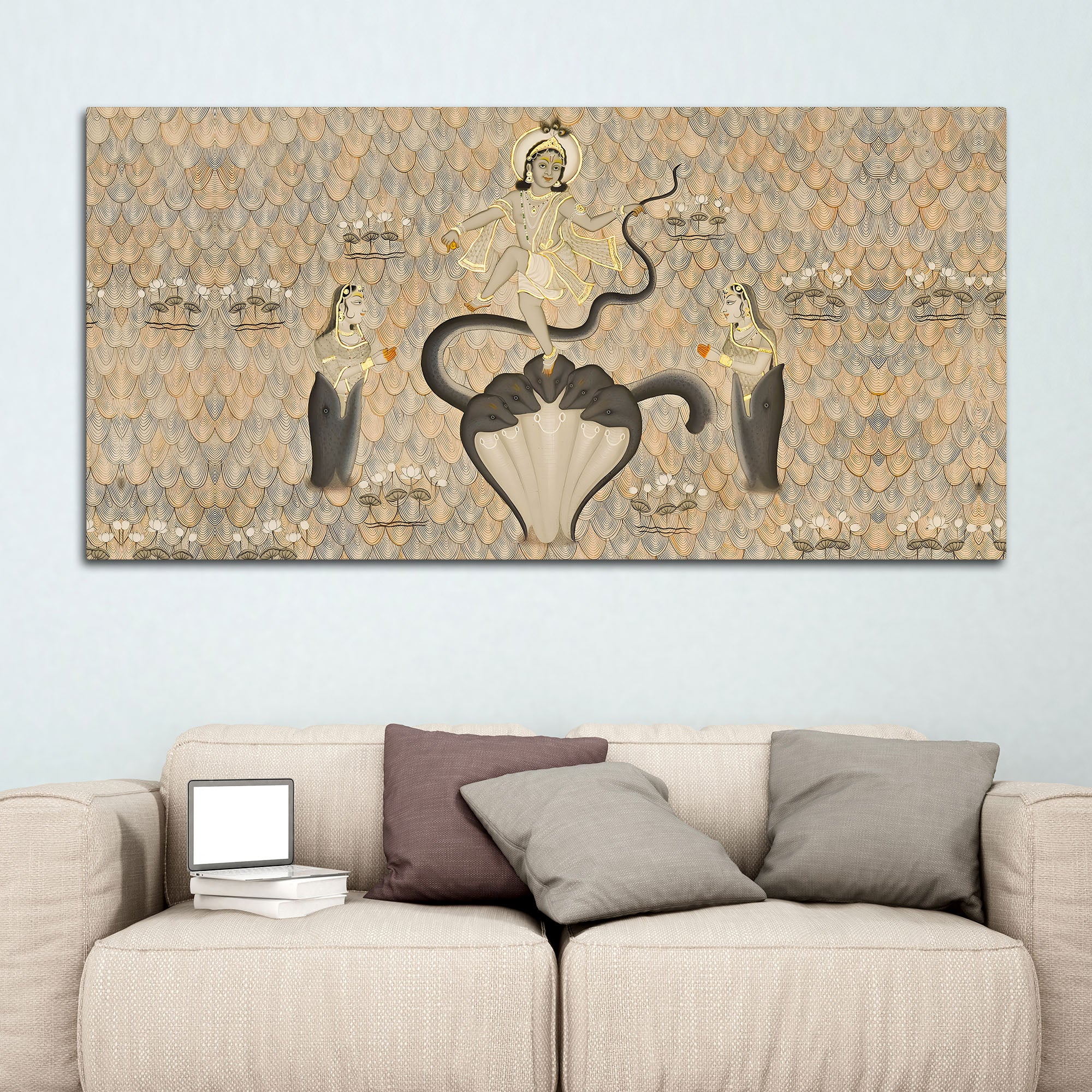 Krishna Kaliya Naag Leela Canvas Wall Painting – Lord Krishna Art