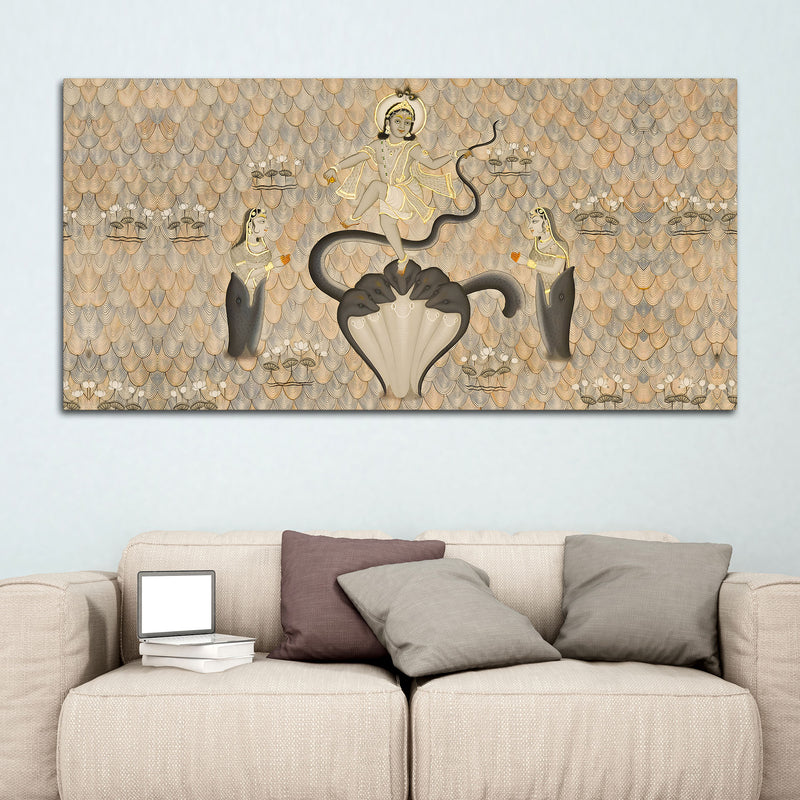 Krishna Kaliya Naag Leela Canvas Wall Painting – Lord Krishna Art