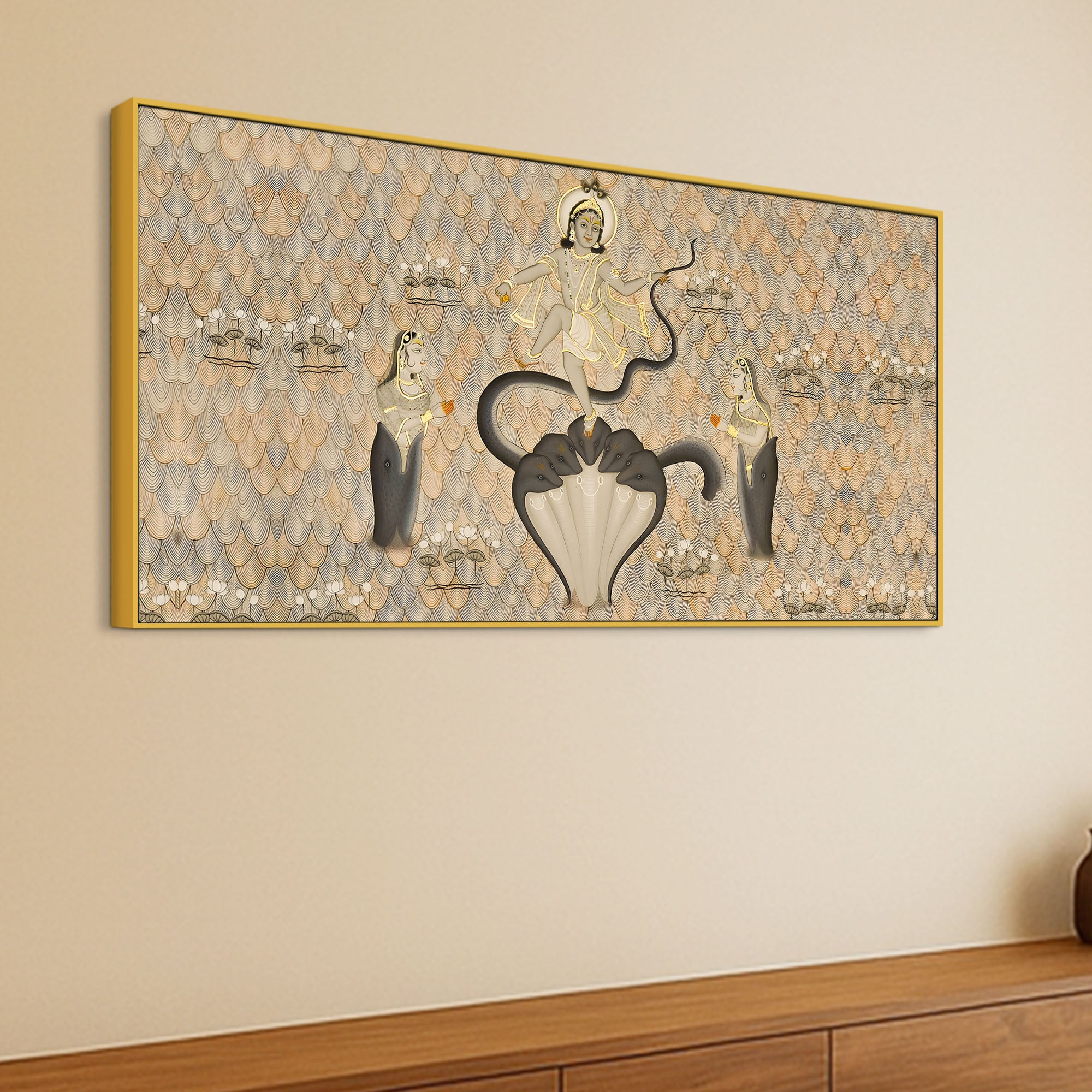 Krishna Kaliya Naag Leela Canvas Wall Painting – Lord Krishna Art