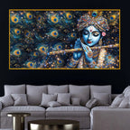Krishna Playing Bansuri Premium Crystal Glass Painting