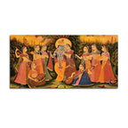 Krishna Playing Flute with Gopis Pichwai Art Painting