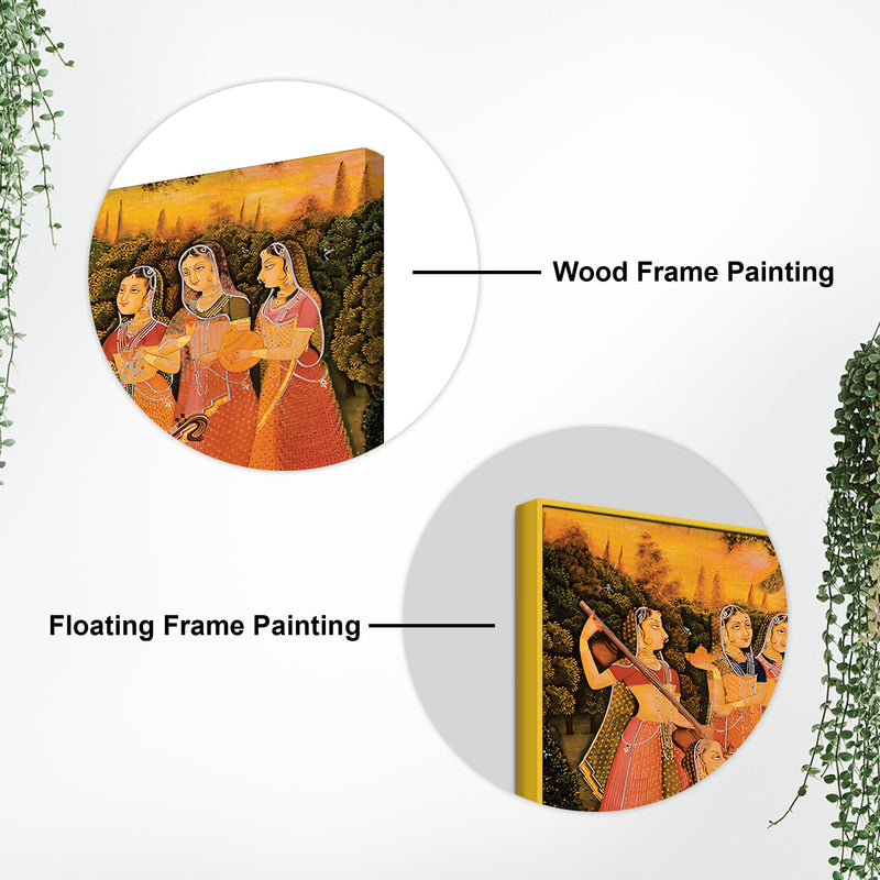 Krishna Playing Flute with Gopis Pichwai Art Painting
