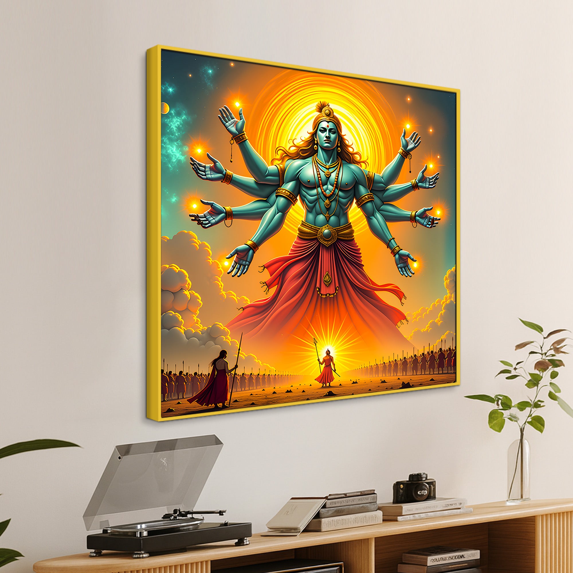 Krishna Powerful Vishwaroop Avatar Canvas Wall Painting