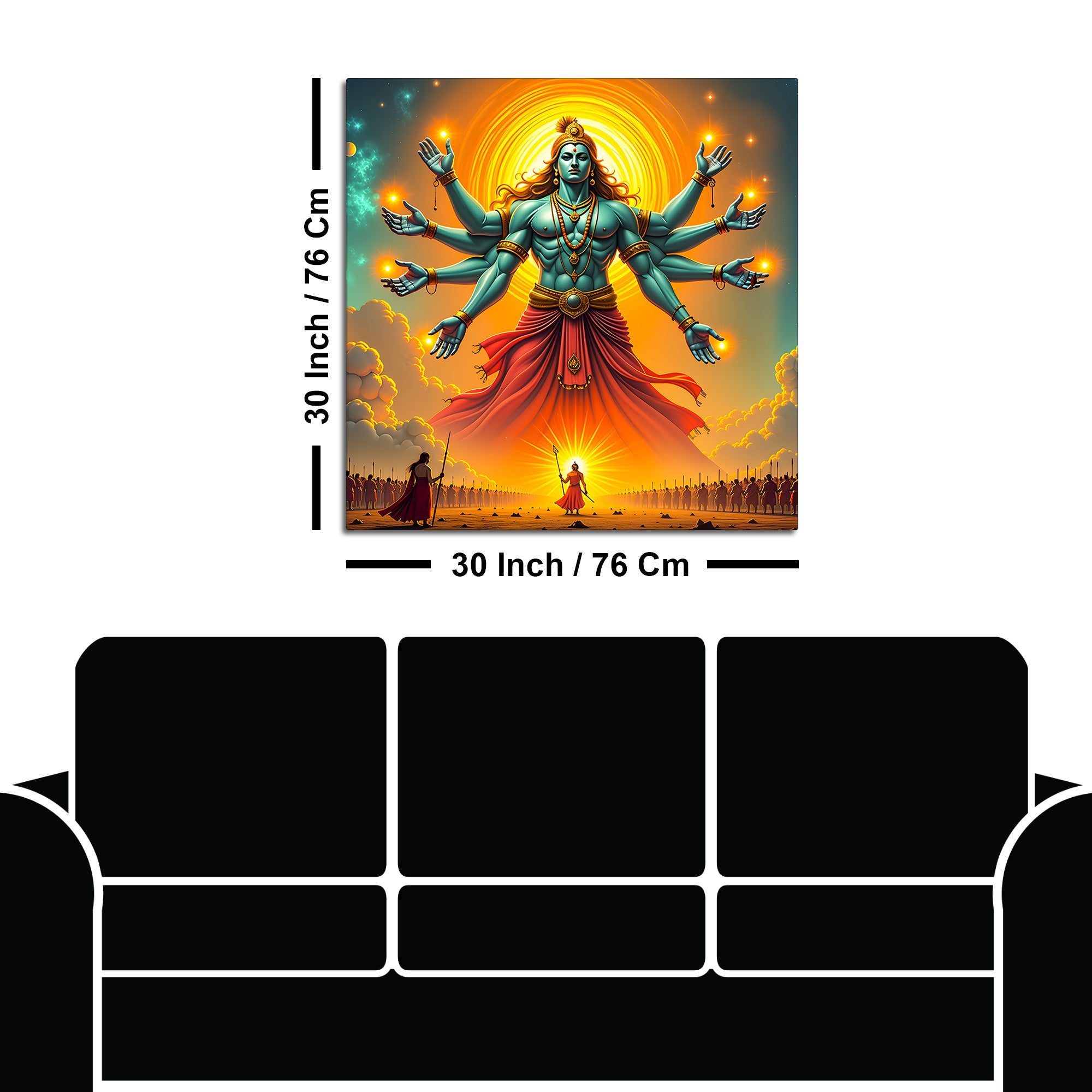 Krishna Powerful Vishwaroop Avatar Canvas Wall Painting