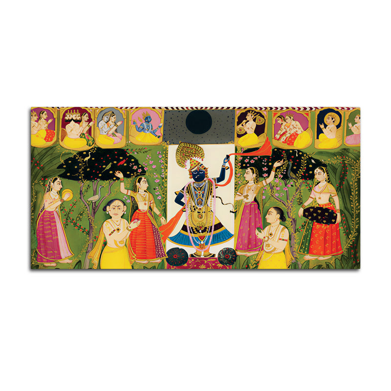 Krishna Raas Leela Painting with Gopis Pichwai Art Painting