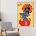 Krishna Religious Canvas Painting | Hindu Spiritual Wall Art