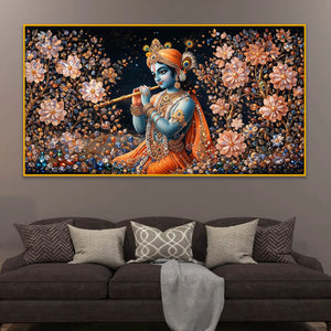 Krishna Royal Look Crystal Glass Painting for Interior Décor