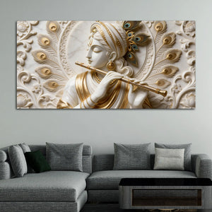 Krishna's Divine Flute 3D Canvas Wall Painting
