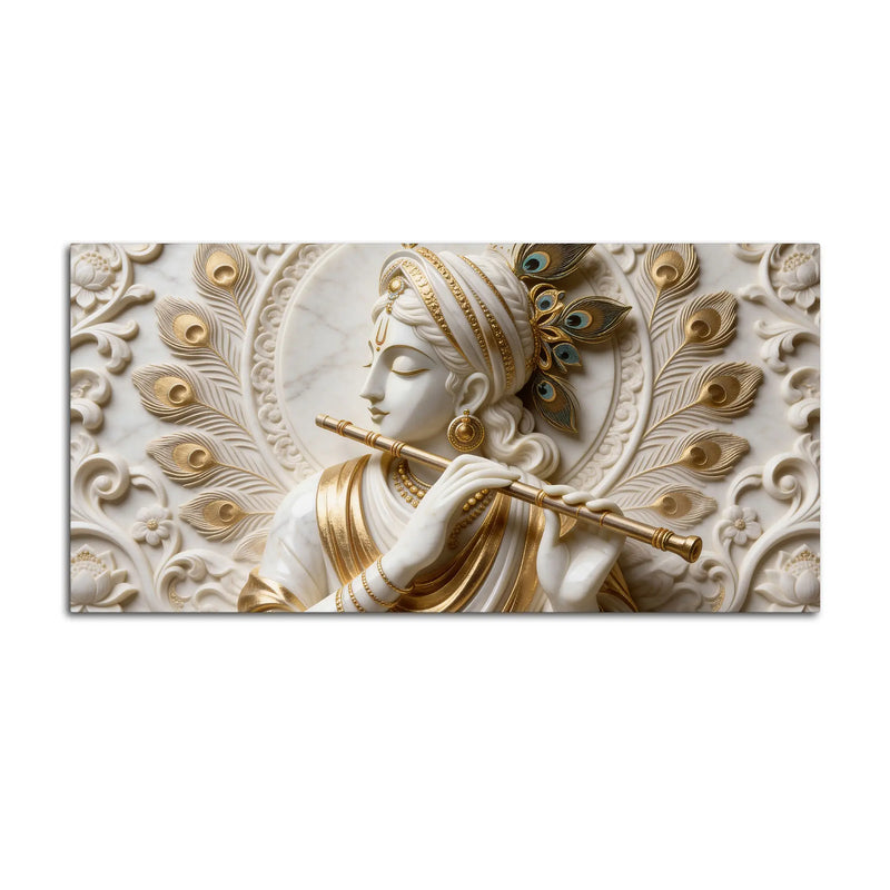 Krishna's Divine Flute 3D Canvas Wall Painting