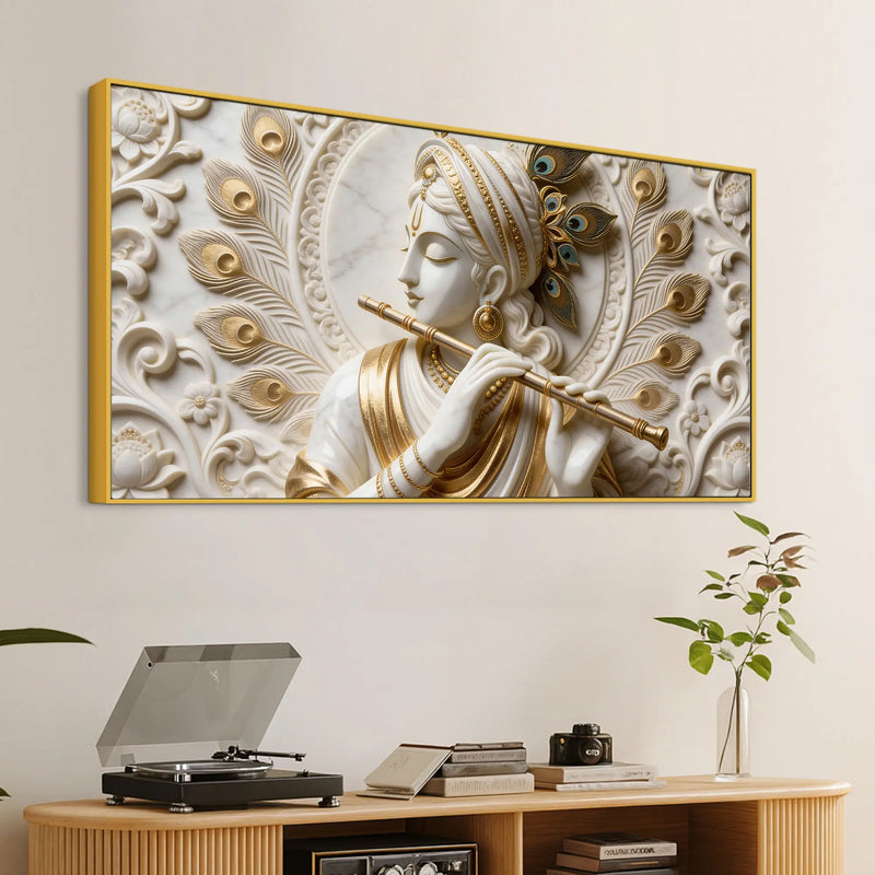 Krishna's Divine Flute 3D Canvas Wall Painting