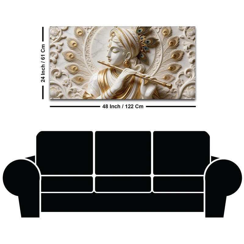 Krishna's Divine Flute 3D Canvas Wall Painting