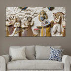 Krishna's Joyous Holi Celebration 3D Canvas Wall Painting
